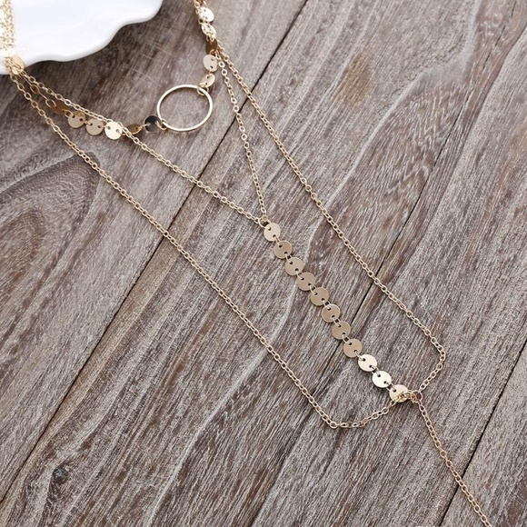 Radiance Gold Disc Layered Necklace - Picture 4 of 4